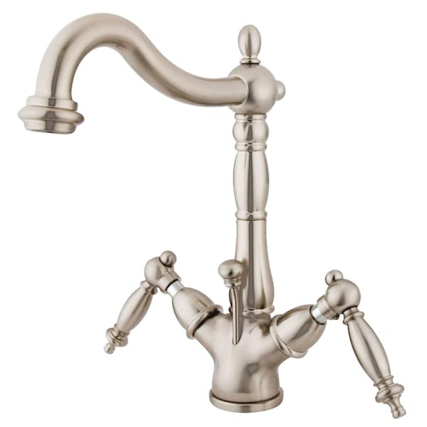 KS1438TL 2-Handle Bthrm Faucet W/Brass Pop-Up & Cover Plate Nickel